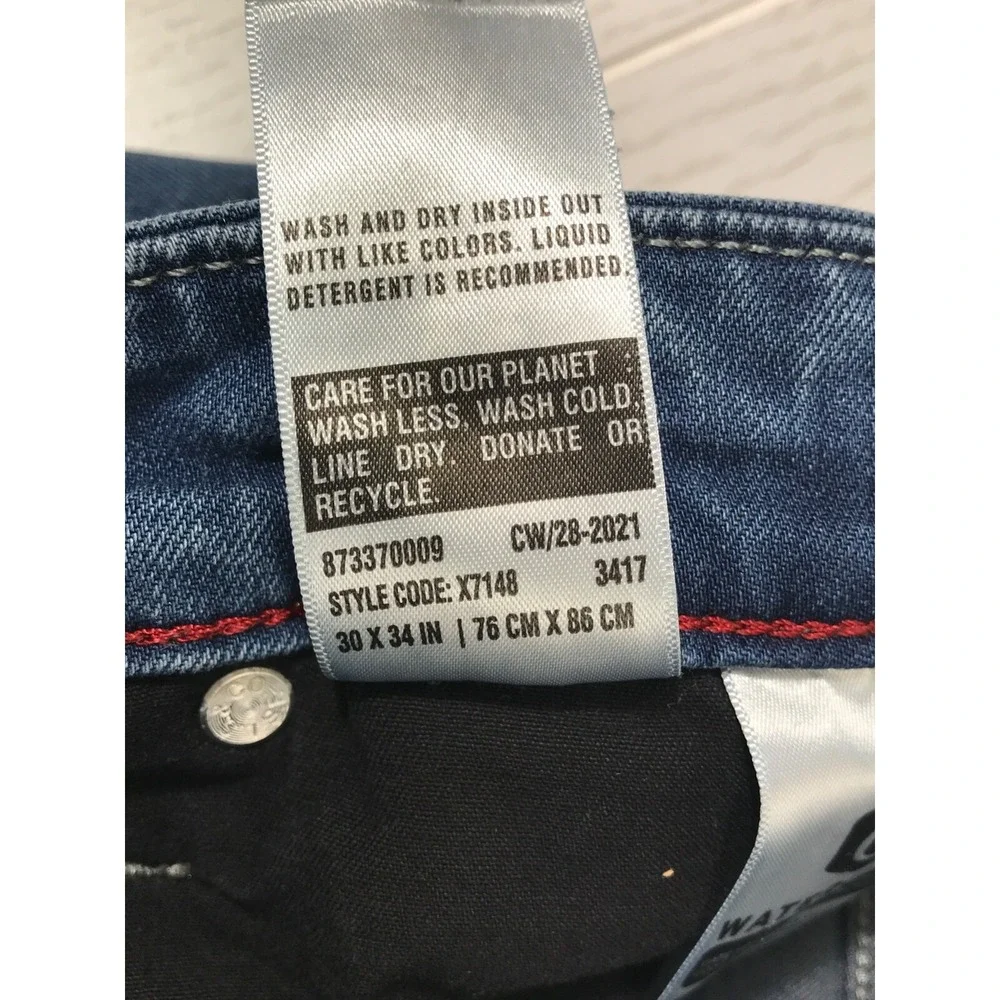 Levis Premium RedLoop Jeans Mens 30x34 Blue Skinny Stretch Mid Rise Denim  X7148